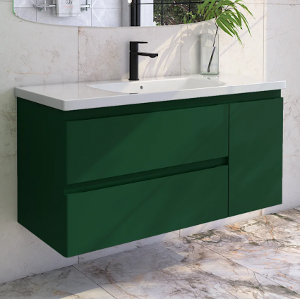 Тумба с раковиной Caprigo Forte 120 R, подвесная, бутылочное стекло
