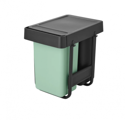 Мусорное ведро Brabantia Sort&Go 232503, 2 шт, 15 л, мятно-голубое, темно-серое