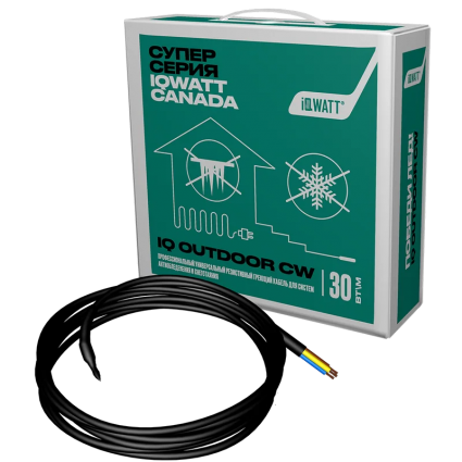 Греющий кабель IQ Watt IQ OUTDOOR CW, 30 м, 30 Вт, для систем антиобледенения и снеготаяния