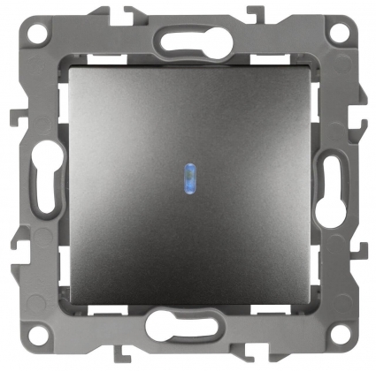 Выключатель одноклавишный с подсветкой ЭРА 12 10AX 250V 12-1102-12 Б0019280