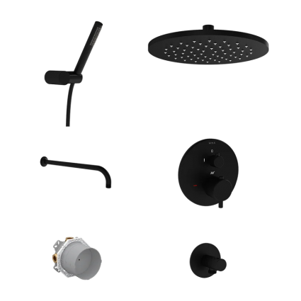 Душевой комплект VitrA Origin A49312EXP, С ВНУТРЕННЕЙ ЧАСТЬЮ, матовый черный