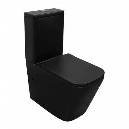 Унитаз-компакт напольный Azario Black King AZ-8303D, матовый черный