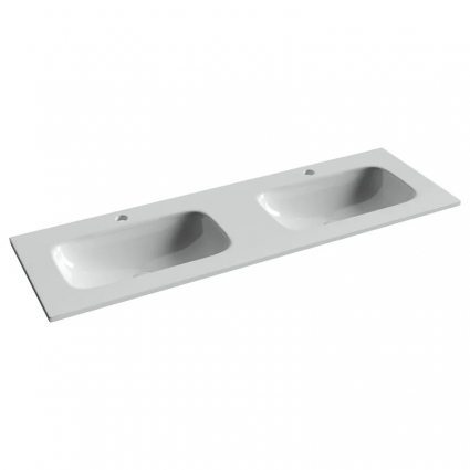 Мебельная раковина Ceramica Nova Grace прямоугольная 141см с двумя чашами и отверстиями под смеситель CN7022