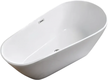 Акриловая ванна Cerutti Spa MIMI170II 170x80 см, отдельностоящая, белая, овальная, с каркасом, со сливом-переливом, с донным клапаном