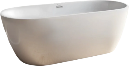 Акриловая ванна Cerutti Spa dISEO170II 170x75 см, отдельностоящая, белая, овальная, с каркасом, со сливом-переливом, с донным клапаном