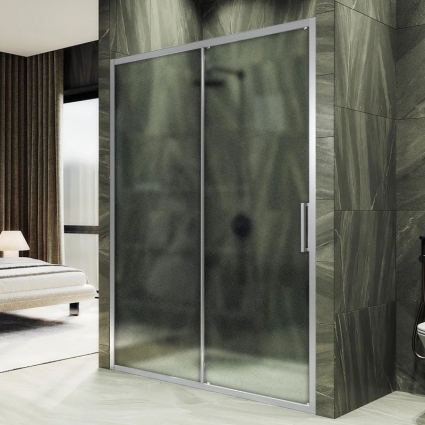 Душевая дверь в нишу Maybahglass MGD-1280-5, 120 см, профиль матовый хром, стекло сатин