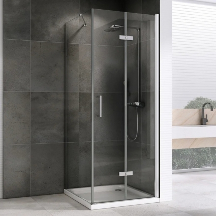Душевой уголок Abber Zart AG08080P-S91 80х90, профиль хром, стекло прозрачное