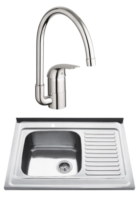 Комплект Мойка Kaiser KSS-8060 L + Смеситель Grohe Euroeco 32752000