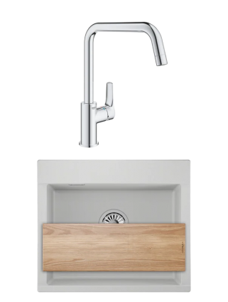 Комплект Мойка Granula Estetica 5804, арктик + Смеситель Grohe Eurosmart 30567000