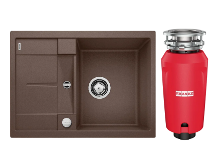 Комплект Мойка Blanco Metra 45S Compact 519581 кофе + Измельчитель Franke 134.0715.098