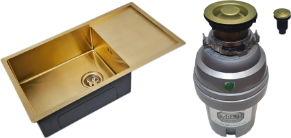 Комплект Мойка Zorg Inox PVD SZR-7844 BRONZE + Измельчитель ZR-75 D BRONZE