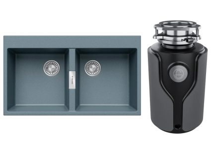 Комплект Мойка Tolero Loft TL-862 грей + Измельчитель KUCHENSTERN Muhle 353MU35