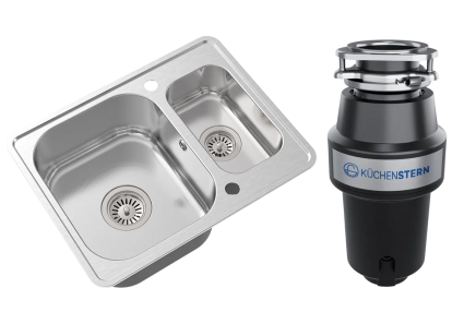 Комплект Мойка Oulin OL-0304 + Измельчитель KUCHENSTERN Muhle 353MU35