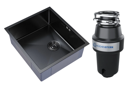 Комплект Мойка Mixline 548569 черный графит + Измельчитель KUCHENSTERN Muhle 350MU35