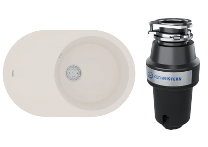 Комплект Мойка Lemark Lacha 760 9910058 жасмин + Измельчитель KUCHENSTERN Muhle 350MU35