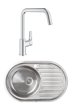 Комплект Мойка Kaiser KSS-7750 L + Смеситель Grohe Eurosmart 30567000