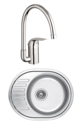 Комплект Мойка Kaiser KSS-5745 R + Смеситель Grohe Euroeco 32752000