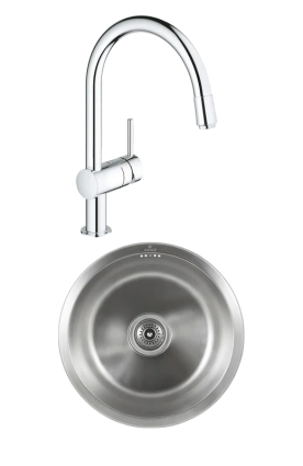 Комплект Мойка Kaiser KSM-4300 + Смеситель Grohe Minta 3291800E хром
