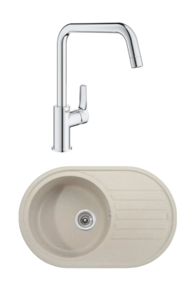 Комплект Мойка Kaiser KGM-7750-S песочная + Смеситель Grohe Eurosmart 30567000