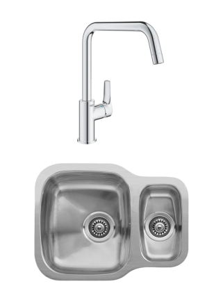 Комплект Мойка Reginox Nebraska U LUX OKG сталь + Смеситель Grohe Eurosmart 30567000