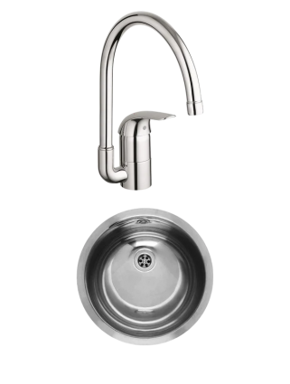 Комплект Мойка Reginox Amazone L WLUX OSP сталь + Смеситель Grohe Euroeco 32752000