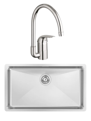 Комплект Мойка Kantera Zeffiro ZFR140-F diamond + Смеситель Grohe Euroeco 32752000