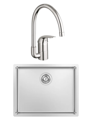 Комплект Мойка Kantera Cayman CAR520 SB scotchbrush + Смеситель Grohe Euroeco 32752000