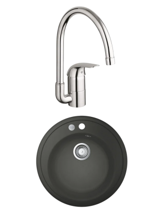 Комплект Мойка Grohe K200 31656AT0 + Смеситель Euroeco 32752000