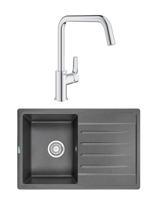 Комплект Мойка Granula Standart 7602, графит + Смеситель Grohe Eurosmart 30567000