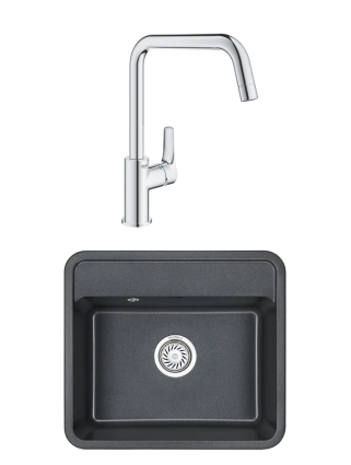 Комплект Мойка Granula Standart 5601, графит + Смеситель Grohe Eurosmart 30567000