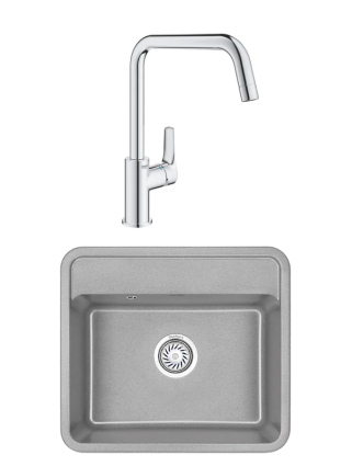 Комплект Мойка Granula Standart 5601, базальт + Смеситель Grohe Eurosmart 30567000
