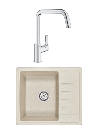 Комплект Мойка Granula Standart 5803, бежевый + Смеситель Grohe Eurosmart 30567000