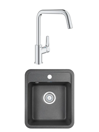 Комплект Мойка Granula Standart 4202, графит + Смеситель Grohe Eurosmart 30567000