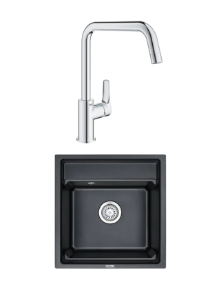 Комплект Мойка Granula Kitchen Space 5002, шварц + Смеситель Grohe Eurosmart 30567000