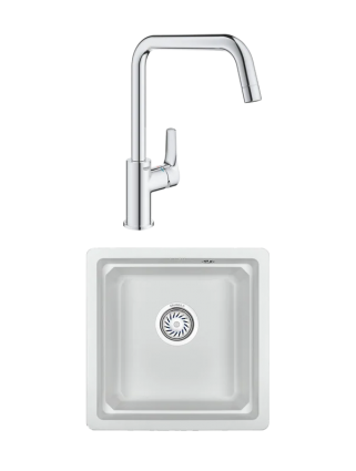 Комплект Мойка Granula Kitchen Space 4501U, арктик + Смеситель Grohe Eurosmart 30567000
