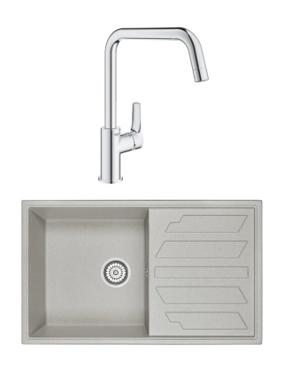 Комплект Мойка Granula 8601, базальт + Смеситель Grohe Eurosmart 30567000
