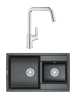 Комплект Мойка Granula 8201, шварц + Смеситель Grohe Eurosmart 30567000