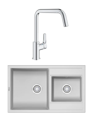 Комплект Мойка Granula 8201, арктик + Смеситель Grohe Eurosmart 30567000