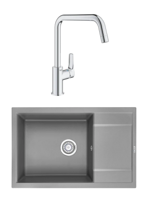 Комплект Мойка Granula 7805, алюминиум + Смеситель Grohe Eurosmart 30567000