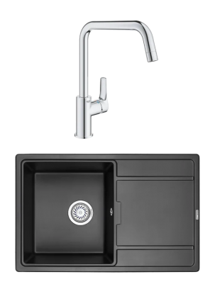 Комплект Мойка Granula 7804, турмалин + Смеситель Grohe Eurosmart 30567000