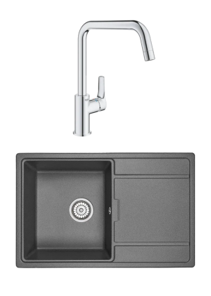 Комплект Мойка Granula 7804, графит + Смеситель Grohe Eurosmart 30567000