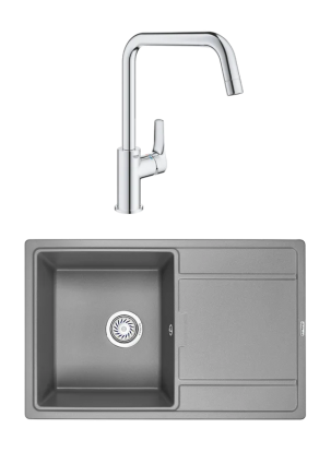 Комплект Мойка Granula 7804, алюминиум + Смеситель Grohe Eurosmart 30567000
