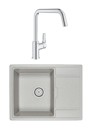 Комплект Мойка Granula 6503, базальт + Смеситель Grohe Eurosmart 30567000
