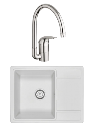 Комплект Мойка Granula 6503, арктик + Смеситель Grohe Euroeco 32752000