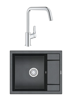 Комплект Мойка Granula 6002, шварц + Смеситель Grohe Eurosmart 30567000