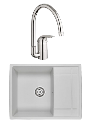 Комплект Мойка Granula 6501, арктик + Смеситель Grohe Euroeco 32752000