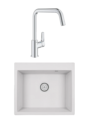 Комплект Мойка Granula 6001, арктик + Смеситель Grohe Eurosmart 30567000