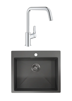 Комплект Мойка Granula 5951, графит матовый + Смеситель Grohe Eurosmart 30567000