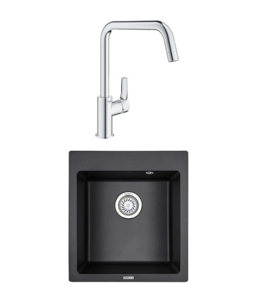 Комплект Мойка Granula 4651, черный + Смеситель Grohe Eurosmart 30567000