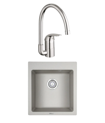 Комплект Мойка Granula 4651, базальт + Смеситель Grohe Euroeco 32752000